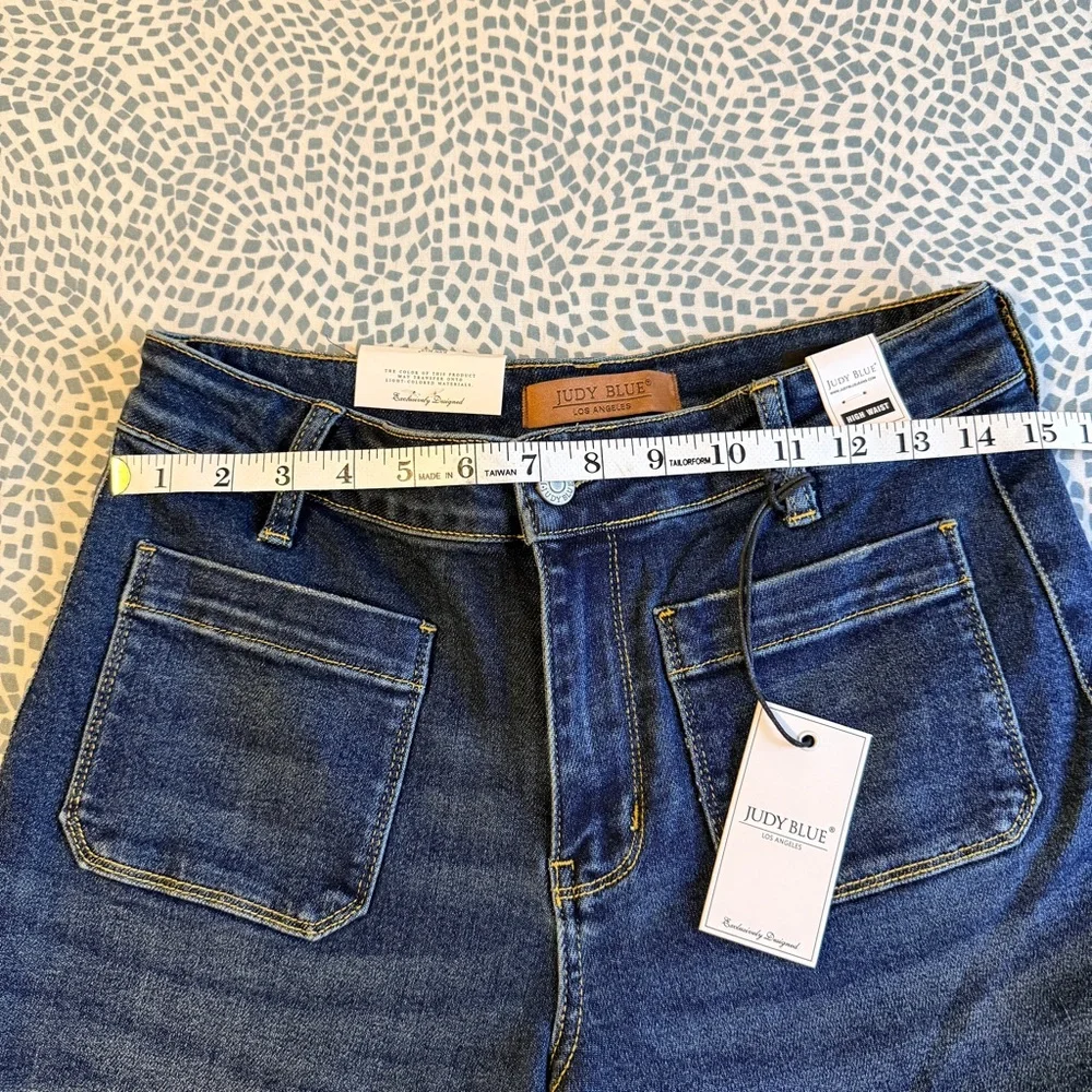 Judy Blue | High Rise Palazzo Wide Leg Jeans, Dark Indigo - Picture 7 of 11